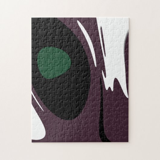 Puzzle Submersion : Noir Abstrait, Blanc, Violet & Vert (Vertical)