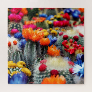 Puzzle Succulents bright colorful desert flower 20 x 20