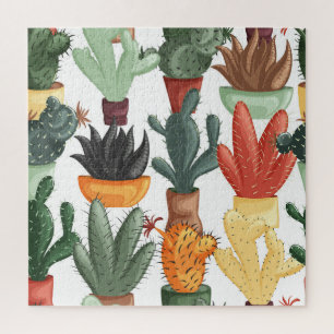 Puzzle Succulents, cactus : mignon motif floral.