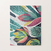 Puzzle Succulents en vert et rose (Vertical)