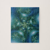 Puzzle Sucré | Art fractal bleu et vert (Vertical)