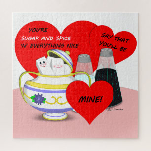 Puzzle Sucre et Épices - Art de carte de la Saint-Valenti