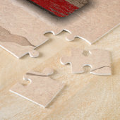 Puzzle Sud-Ouest du Chili Guirlande Patinée en bois rouge (Côté)