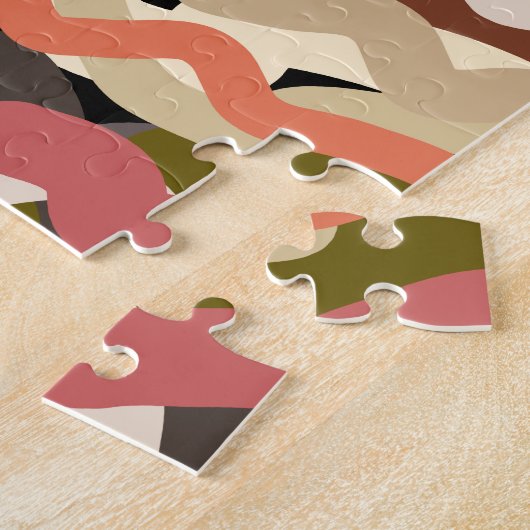 Puzzle Sud-Ouest Squiggly Laid Terre Tone Abstrait (Côté)