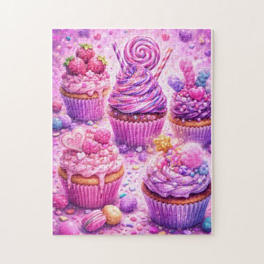 Puzzle Sugar Rush Dreams: Candy Cupcake Delight (Vertical)