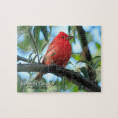 Puzzle Summer Tanager Bird (Horizontal)