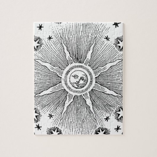 Puzzle Sun Stars Antique Nuit Ciel Médiéval Zodiac (Vertical)