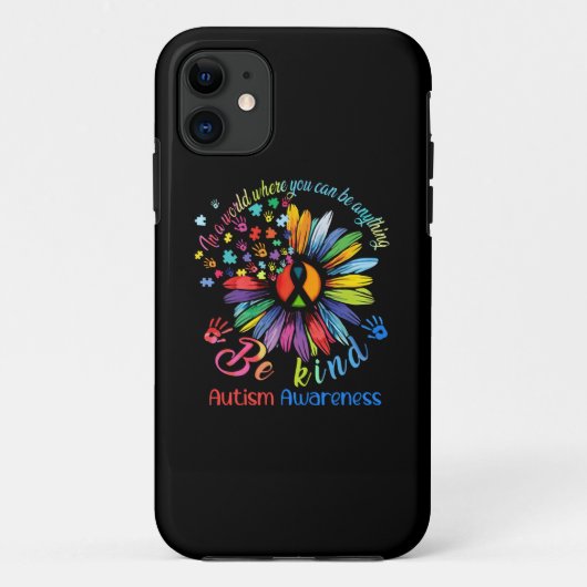 Puzzle Sunflower Be Kind Autism Awareness Support Case-Mate iPhone Case (Achterkant)