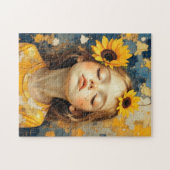 Puzzle sunflower girl painted (Horizontal)