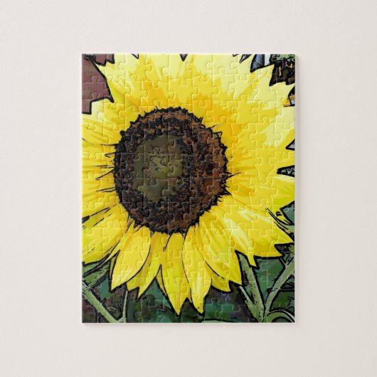 Puzzle Sunflower large yellow (Vertical)