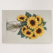 Puzzle Sunflower Wildflower Botanical Art (Horizontal)