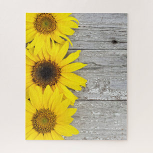 Puzzle Sunflowers on table