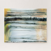 Puzzle Sunlit Birch or Aspen Tree Grove Watercolor (Horizontal)