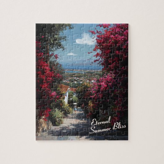 Puzzle Sunlit Bougainvillea Path Art (Vertical)