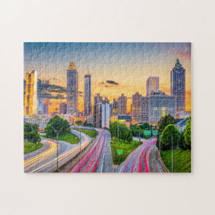 Puzzle Sunrise Cityscape Building Atlanta Georgia Travel