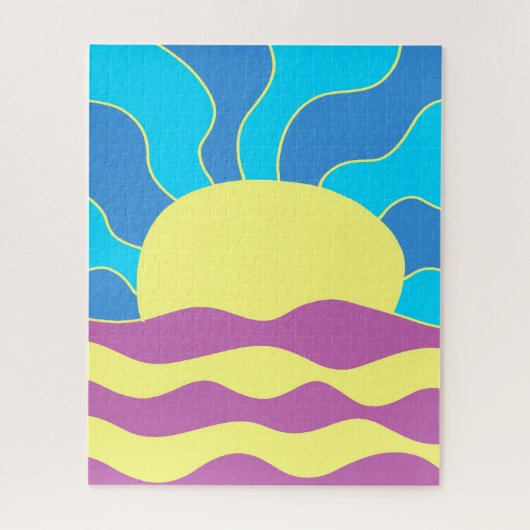 Puzzle Sunrise et Waves Art Abstrait (Vertical)
