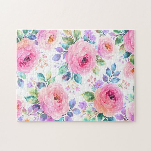 Puzzle Sunrise Floral Boho Custom Name Design (Horizontal)