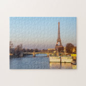 Puzzle Sunset on Eiffel tower and Pont Rouelle - Paris (Horizontal)
