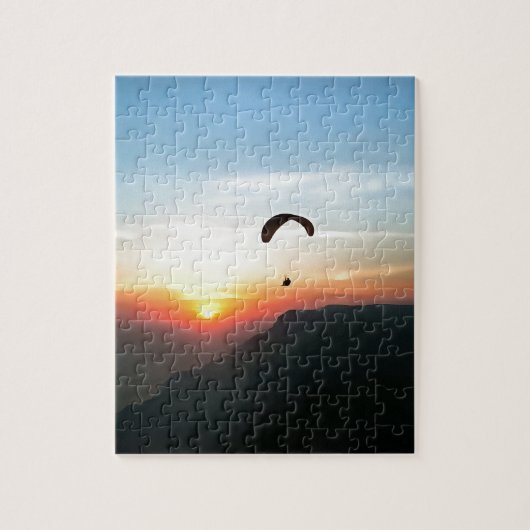 Puzzle Sunset Paraglide Wanderlust Extreme Sports Art (Vertical)