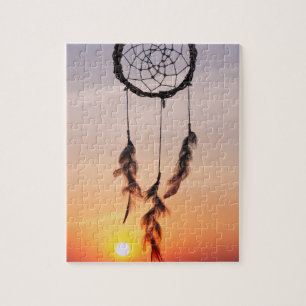 Puzzle Sunset Pink Sun Dreamcatcher