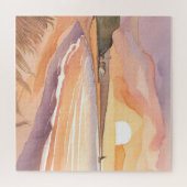Puzzle Sunset plage | Belle aquarelle peinture (Horizontal)