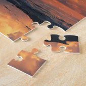 Puzzle Sunset Solitude: Woman in Red Dress (Côté)