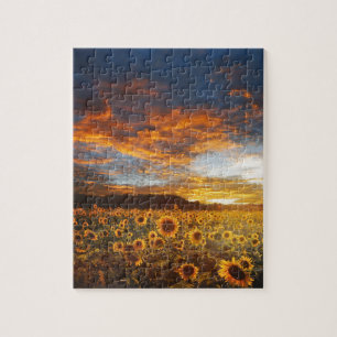 Puzzle Sunset SunflowerField