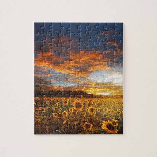 Puzzle Sunset SunflowersField (Vertical)