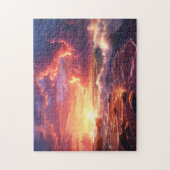 Puzzle Sunset Sunrise Sundown Ocean Waves Nature Sea Jigs (Vertical)