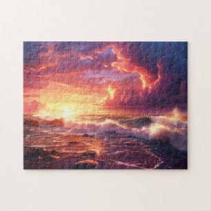 Puzzle Sunset Sunrise Sunrise Sundown Ocean Waves Nature 