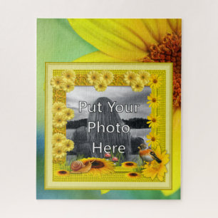 Puzzle Sunshine Yellow Sunflower Photo Frame