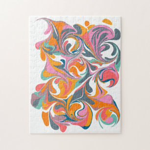 Puzzle Super Abstrait en marbre coloré art psychédélique