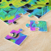 Puzzle Super Abstrait rose et turquoise (Côté)