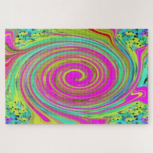 Puzzle Super Abstrait rose et turquoise (Horizontal)