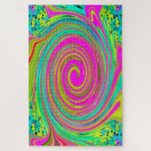 Puzzle Super Abstrait rose et turquoise (Vertical)