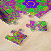 Puzzle super bleu étoiles violet vert (Côté)