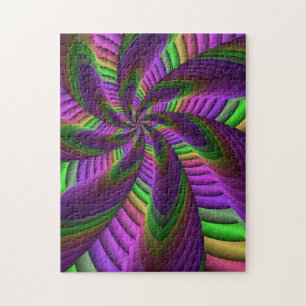 Puzzle Super Énergétique coloré Neon Motif fractal
