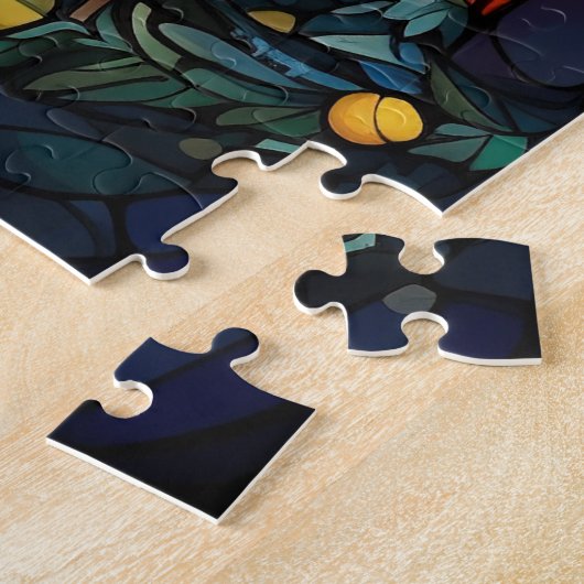 Puzzle Superbe hiver en verre teinté dans la forêt (Côté)