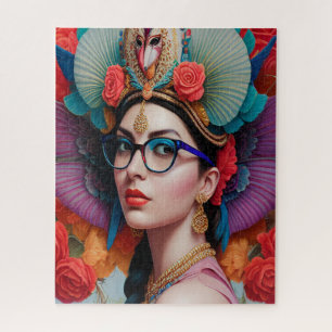 Puzzle Superbe princesse avec lunettes