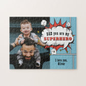 Puzzle Superhero papa Comic Speech Bubble Photo (Horizontal)