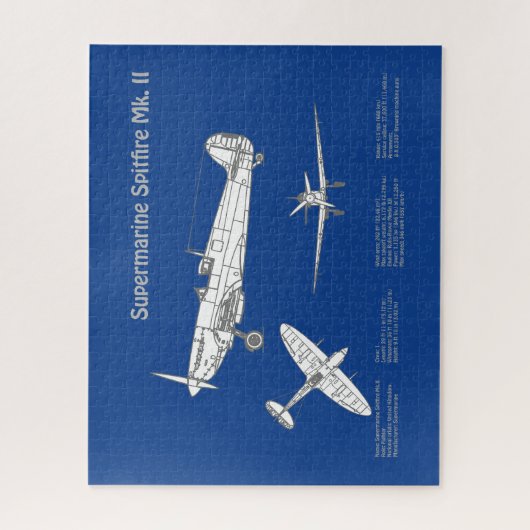 Puzzle Supermarine Spitfire - Plan d'avion ABD (Vertical)