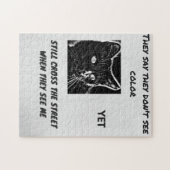 Puzzle superstition raciste citation de chat noir (Horizontal)