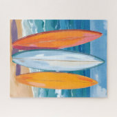 Puzzle Surf the Waves | Watercolor Beach Ocean (Horizontal)