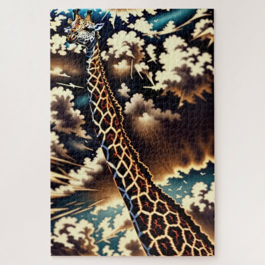 Puzzle Surreal Giraffe – Artistic Animal Design (Vertical)