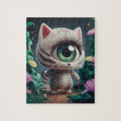 Puzzle Surreal One Eyed Zebra Kitty (Vertical)