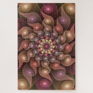 Puzzle Surreal Shiny Flower Modern Abstract Fractal Art