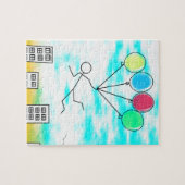 Puzzle Survoler La Ville Avec Des Ballons (Horizontal)