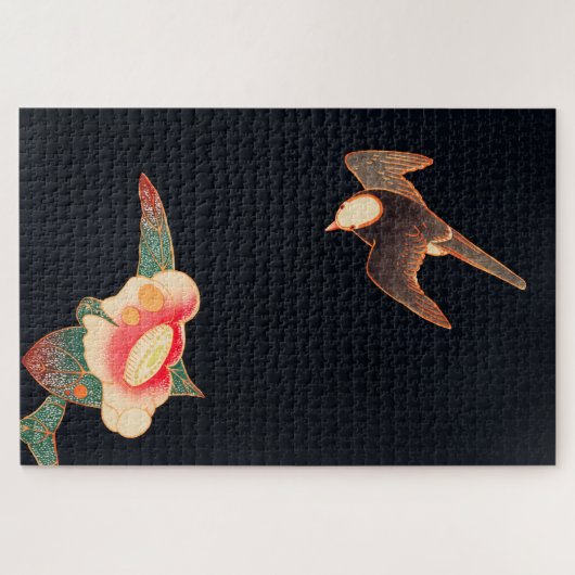 Puzzle Swallow and Camellia (1900) par Ito Jakuchu (Horizontal)