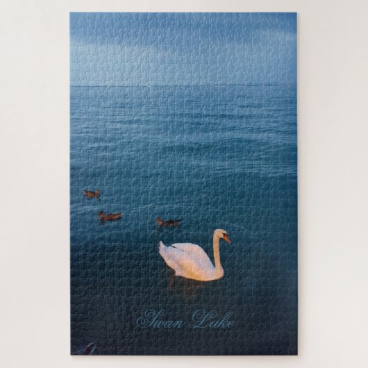 Puzzle Swan Lake Voir la photographie Texte personnalisé (Vertical)