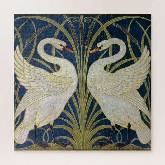 Puzzle Swan, Rush et Iris par Walter Crane (Vertical)
